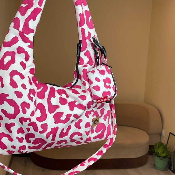 Сумка "Lil Bag" Денім. Рожевий леопард Lil 2100 фото
