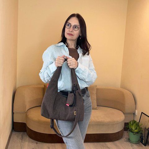 Сумка "Lil Bag" Денім. Шоколадний Lil 2100-denim фото